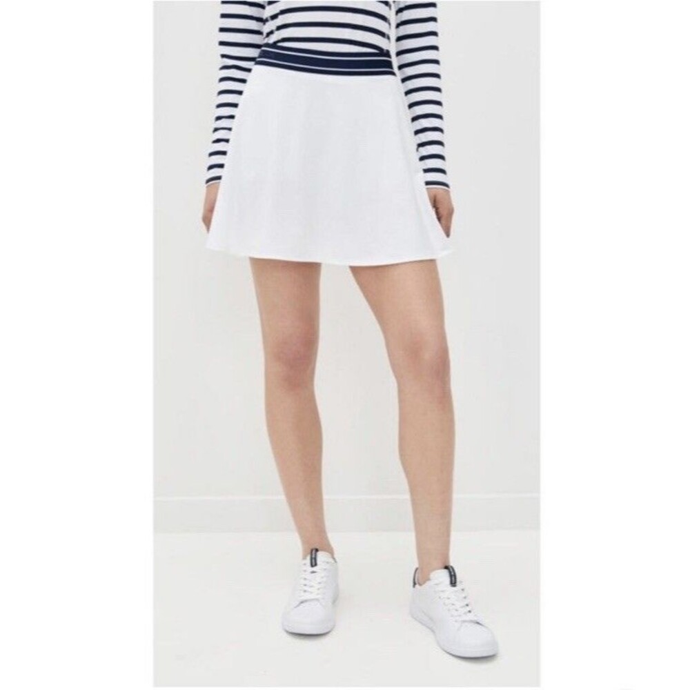 RLX RALPH LAUREN White Activewear Stretch-Interlock Flare Skirt Skort Medium New